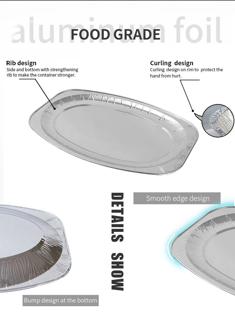 Hot Sealing Multiple Sizes Disposable Aluminum Foil Oval Plate